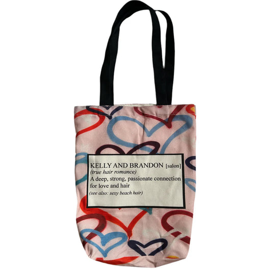 Kelly & Brandon Love & Hearts Canvas Tote