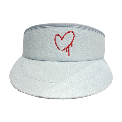Bleeding Heart Tour Visor | Baby Blue Golf Visor | Made in USA