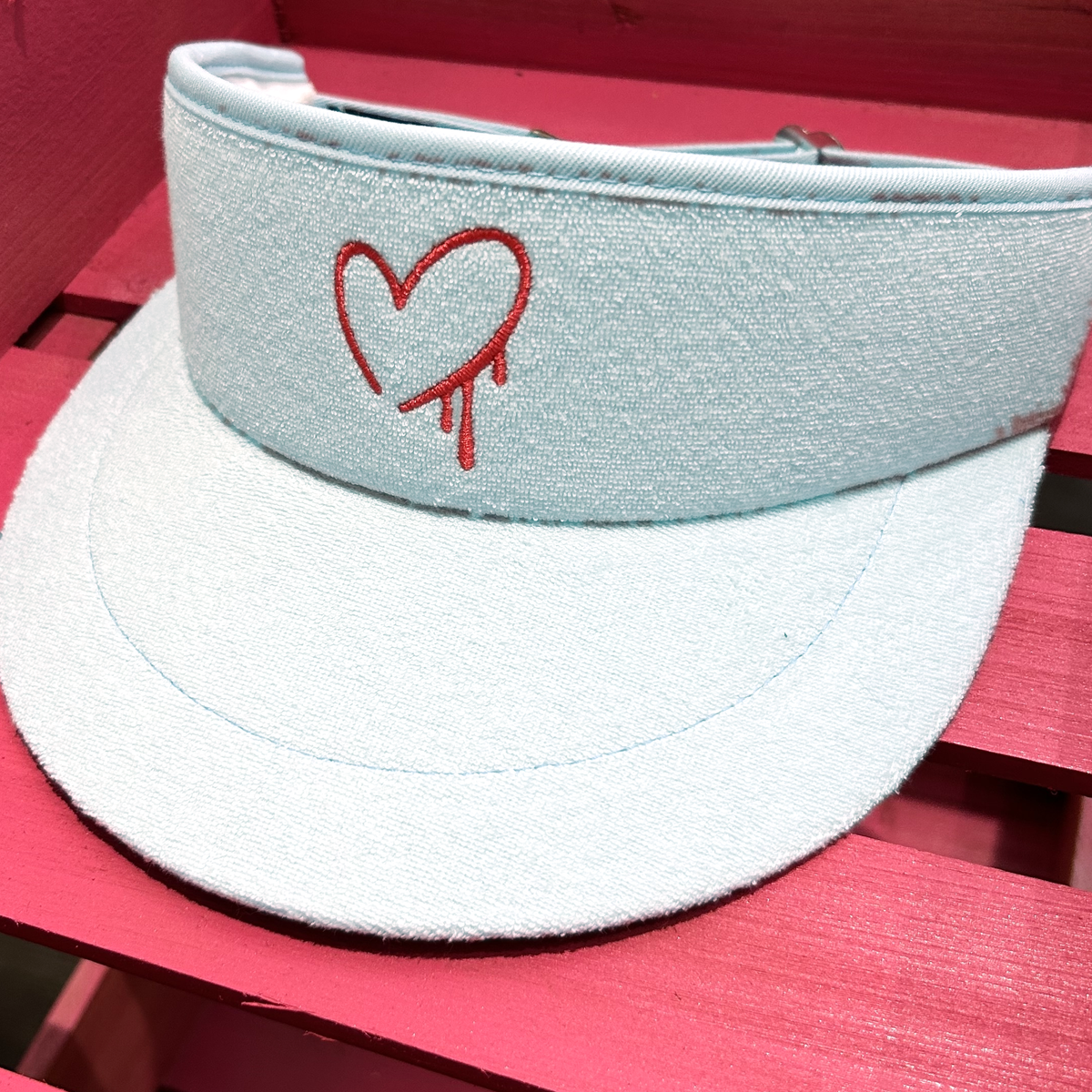 Bleeding Heart Tour Visor | Baby Blue Golf Visor | Made in USA
