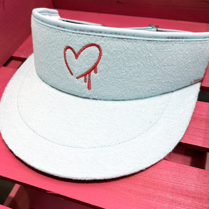 Bleeding Heart Tour Visor | Baby Blue Golf Visor | Made in USA