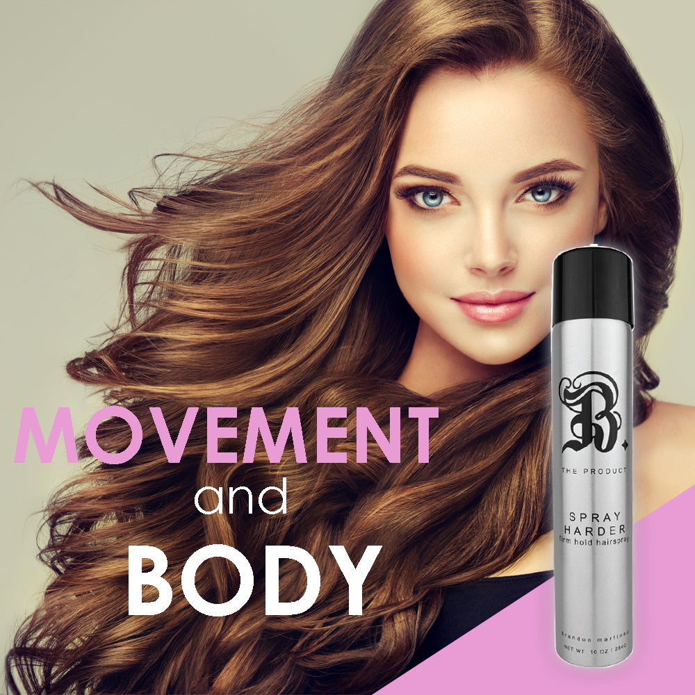 Spray Harder, Firm Hold Hairspray For Volume & Shine, Thermal Protector B. The Product